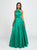 Madison James - 19-186 Halter Mikado Pleated A-line Dress In Green