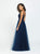 Madison James - 19-188 Embellished Lace Illusion Tulle Gown In Blue