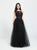 Madison James - 19-188 Embellished Lace Illusion Tulle Gown In Black