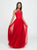 Madison James - 19-188 Embellished Lace Illusion Tulle Gown In Red