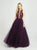 Madison James - 19-190 Embroidered Halter Tulle Ballgown In Purple