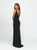 Madison James - 19-191 Lace Jersey Deep V-neck Sheath Dress In Black