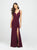 Madison James - 19-191 Lace Jersey Deep V-neck Sheath Dress In Purple