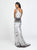Madison James - 19-192 One Shoulder Velvet Trumpet Dress In Silver