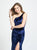 Madison James - 19-192 One Shoulder Velvet Trumpet Dress In Blue