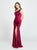 Madison James - 19-192 One Shoulder Velvet Trumpet Dress In Red