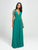 Madison James - Plunging Neck Empire Waist Chiffon A-Line Gown 19-193  In Green