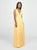 Madison James - 19-193 Plunging Neck Empire Waist Chiffon A-Line Gown In Yellow