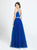 Madison James - 19-196 Halter Tulle and Satin A-line Dress In Blue