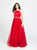 Madison James - 19-196 Halter Tulle and Satin A-line Dress In Red