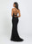 Madison James - 19-199 Lace Deep V-neck Trumpet Dress In Black