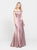 Madison James - 19-200 Off-Shoulder Satin Back Crepe Trumpet Dress In Pink