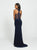 Madison James - 19-203 Embellished Halter Jersey Dress In Blue