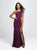 Madison James - 19-205 One Shoulder Stretch Satin Trumpet Dress In Purple