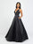 Madison James - 19-206 Beaded Deep V-neck Jersey A-line Dress In Black