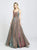 Madison James - 19-209 Scoop Neck Glitter Knit A-line Dress In Gold