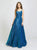 Madison James - 19-209 Scoop Neck Glitter Knit A-line Dress In Blue