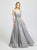 Madison James - 19-209 Scoop Neck Glitter Knit A-line Dress In Silver