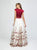 Madison James - 19-251M Two Piece Satin Embroidered A-line Dress In Red and White