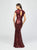 Madison James - 19-253M Sequined Jewel Neck Trumpet Dress In Red
