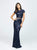 Madison James - 19-254M Two Piece Sequined Trumpet Dress In Blue