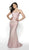 Flair Prom - 19006 Sleeveless Sweetheart Lace Appliqued Formal Dress In Pink and Nude