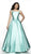 Flair Prom - 19018 Square Neck Sleeveless Mikado A-Line Prom Dress In Green