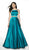 Flair Prom - 19020 Two Piece Halter Satin Ballgown In Green