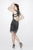 Primavera Couture - 1903 Beaded Illusion Jewel Tassel Dress In Black