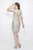 Primavera Couture - 1903 Beaded Illusion Jewel Tassel Dress In Neutral and Gold