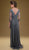 Rina Di Montella - RD1904 Jewel Ornate Illusion Sleeve Pleated Gown in Gray