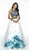 Flair Prom - 19050 Two Piece Embroidered Print Organza Ballgown In White and Green
