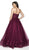 Flair Prom - 19051 Strapless Lace Tiered Tulle Ballgown In Purple