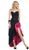 Eureka Fashion - 1905 Sequin-Ornate Rosette Accented High Low Dress In Black and Pink