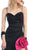 Eureka Fashion - 1905 Sequin-Ornate Rosette Accented High Low Dress In Black and Pink