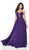 Flair Prom - 19067 Lace Deep Sweetheart Chiffon A-line Dress In Purple