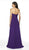 Flair Prom - 19067 Lace Deep Sweetheart Chiffon A-line Dress In Purple