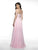 Flair Prom - 19074 Strapless Scallop Motif Chiffon Gown In Pink