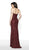 Flair Prom - 19080 Sequined Sweetheart Gown with Slit In Red