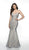 Flair Prom - 19084 Beaded Ornate Strapless Sweetheart Mermaid Gown In Silver and Nude