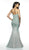 Flair Prom - 19084 Beaded Ornate Strapless Sweetheart Mermaid Gown In Green and Nude