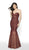 Flair Prom - 19084 Beaded Ornate Strapless Sweetheart Mermaid Gown In Red and Nude