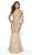 Flair Prom - 19084 Beaded Ornate Strapless Sweetheart Mermaid Gown In Rose and Nude