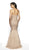Flair Prom - 19084 Beaded Ornate Strapless Sweetheart Mermaid Gown In Rose and Nude