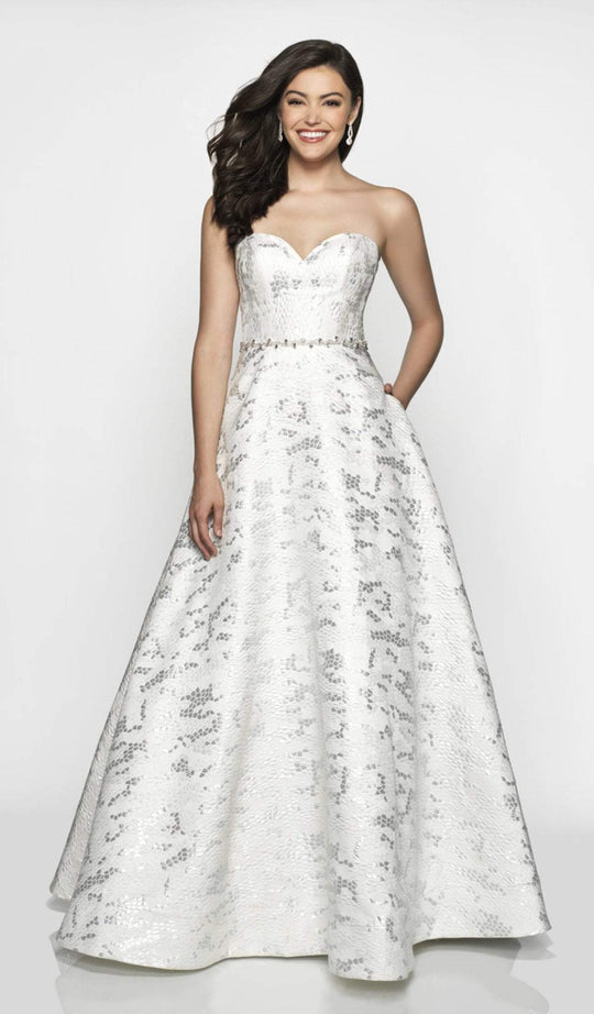 Flair Prom - 19091 Sweetheart Fitted Ballgown In White