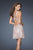 La Femme - 19096 Sequined V-neck Cocktail Dress In Orange