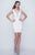 Nina Canacci - 191 Sleeveless Lace Plunging Illusion Cocktail Dress In White