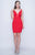 Nina Canacci - 191 Sleeveless Lace Plunging Illusion Cocktail Dress In Red