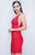 Nina Canacci - 191 Sleeveless Lace Plunging Illusion Cocktail Dress In Red