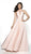 Flair Prom - 19105 Embellished Crepe Halter Ballgown In Pink